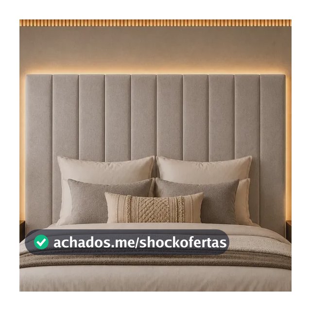 Cabeceira Modular King Estofada Premium 12 Placas 110x20 Marfim - Linho