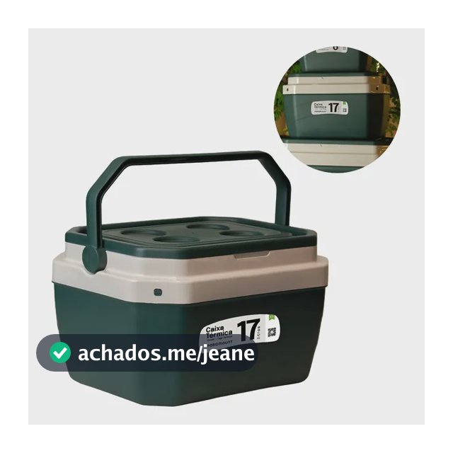 Caixa Térmica 17 Litros Cooler Praia Churrasco Paramount Verde-escuro