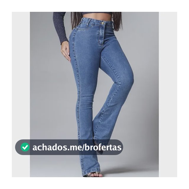 Calça Flare Jeans Marmorizada Cintura Alta Com Elastano Fler