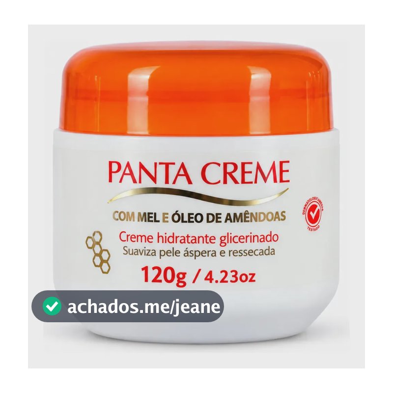 Creme Hidratante Panta Cosmética Original para Pés e Pele Seca com Amêndoas e Mel 120g