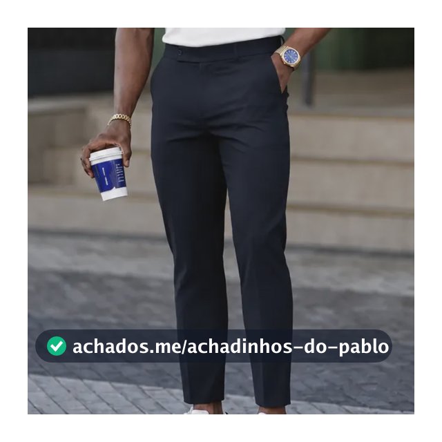 Calça Alfaiataria Masculina Slim Fit Elastano