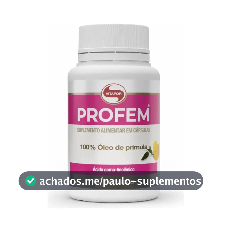Suplemento Alimentar Vitafor Profem Óleo de Prímula 60 Cápsulas 30 g Sem Glúten e Sem Lactose Sabor Neutro