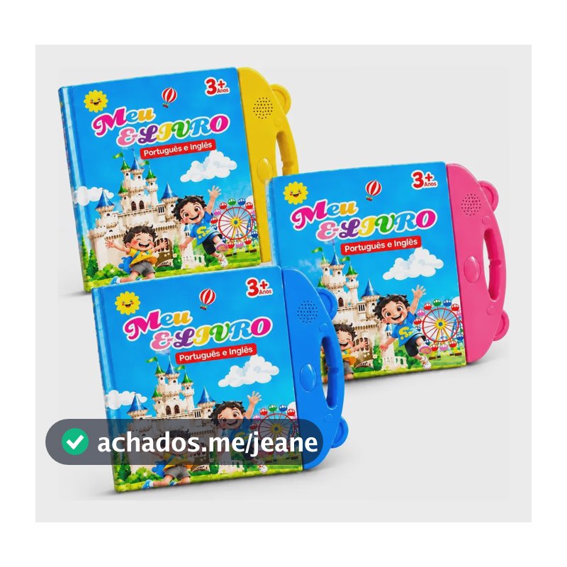 Livro Interativo Infantil Bilingue Som E Toque Para Crianças Rosa