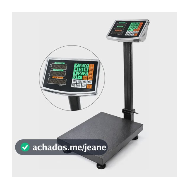 Balança Digital Plataforma 200kg Com Tecla Tara E Zero Led 127/220v Preto