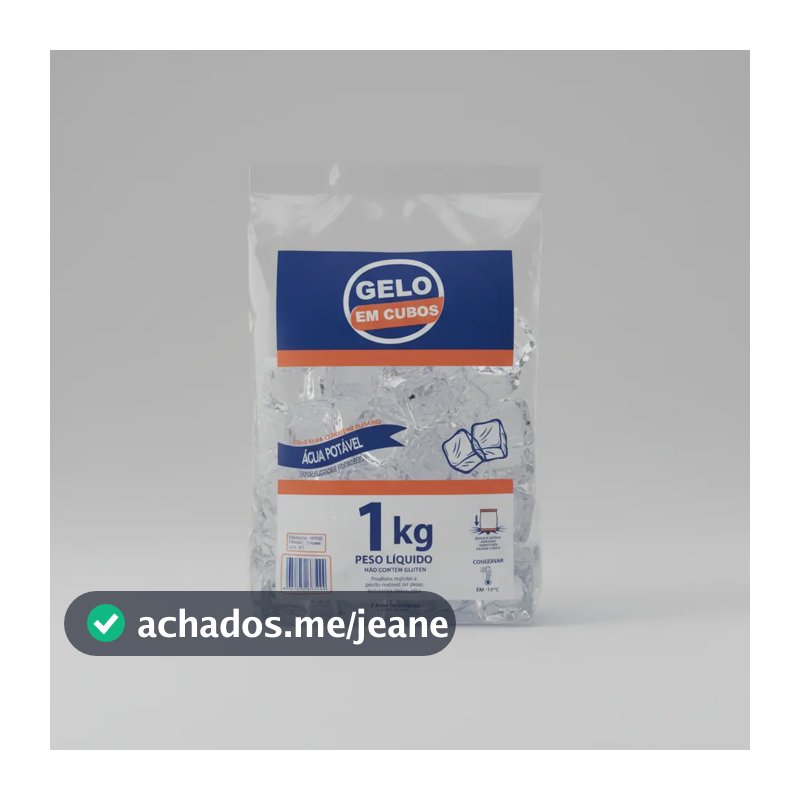 Saco Para Gelo Universal Cubo Sem Alça 1kg C/ 200und F.a Azul