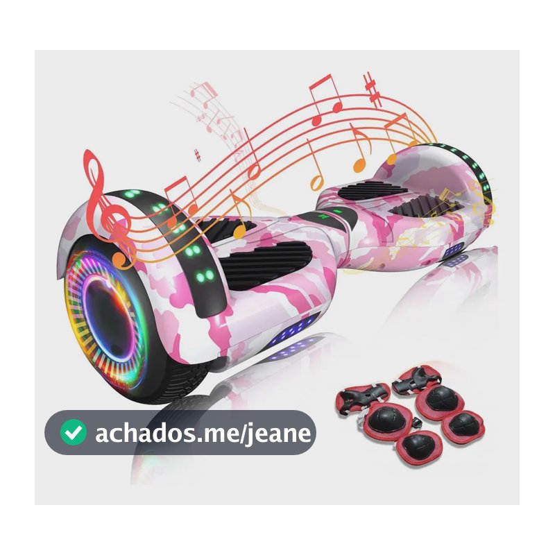 Hoverboard Rmira 6.5" Com Bluetooth Para Criança e Adolescente, 500W e Até 12km/h
