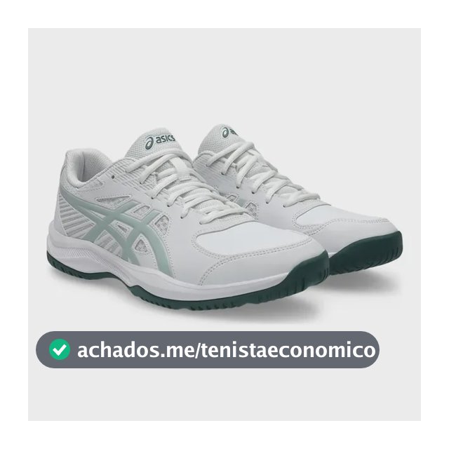 Tenis Asics Court Slide 4 Masculino Branco/verde 39 Br