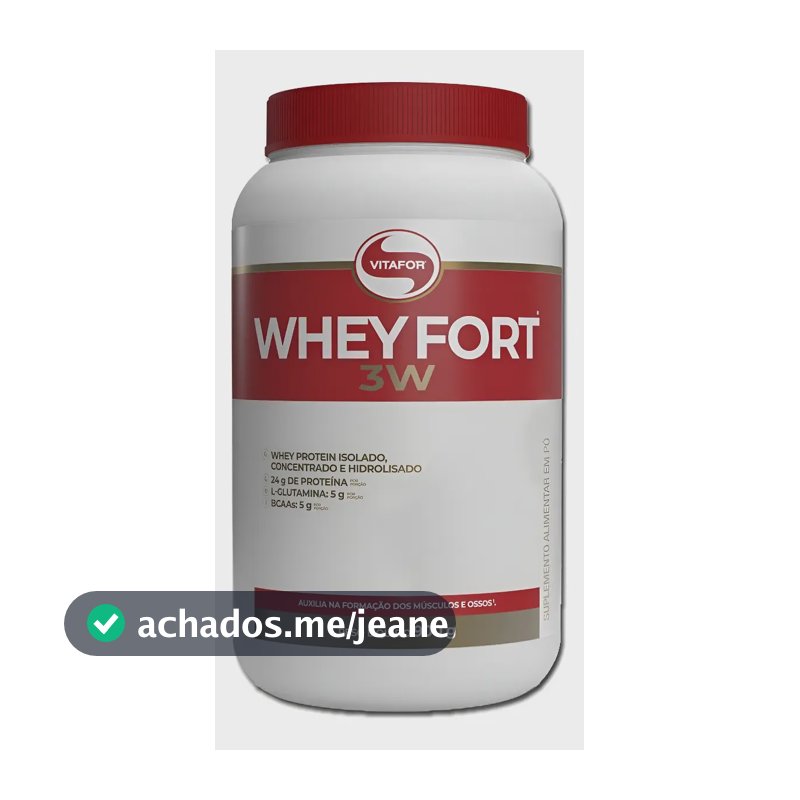 Whey Protein Fort 3w 900g ( Vitafor ): Concentrado E Isolado Sabor Chocolate