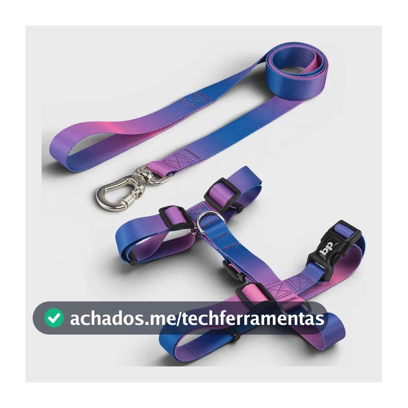 Coleira peitoral com guia para cachorro pet Tamanho Grande Porte Regulável ajustável reforçado resistente Golden Retrievers Labrador Border Collie Pastor Alemão Pitbull cães Basic Pet cor Lily