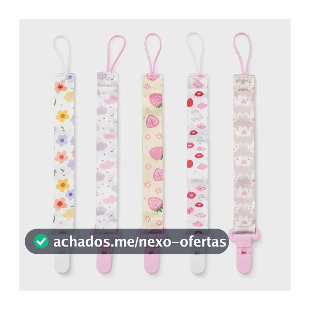Kit 5 Prendedor Chupeta Menino E Menina Estampas Sortidas
