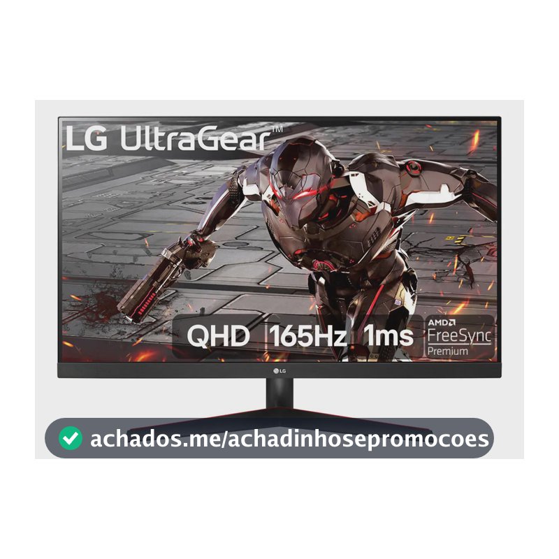 LG UltraGear Monitor Gamer 32"- VA 165Hz 1ms (MBR) QHD 2K (2560x1440) HDR10 AMD FreeSync, Preto - 32GN600