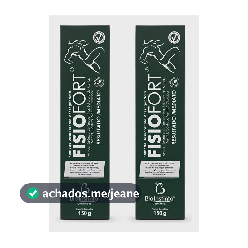 Kit 2 Pomadas Massageadora Fisiofort Bio Instinto 150g Cânfora