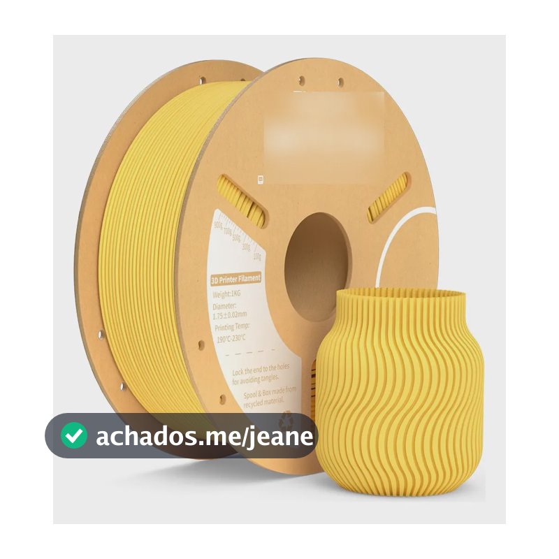 Filamento 3D PLA Matte Amarelo Sol Elegoo 1.75mm 1kg Impressora