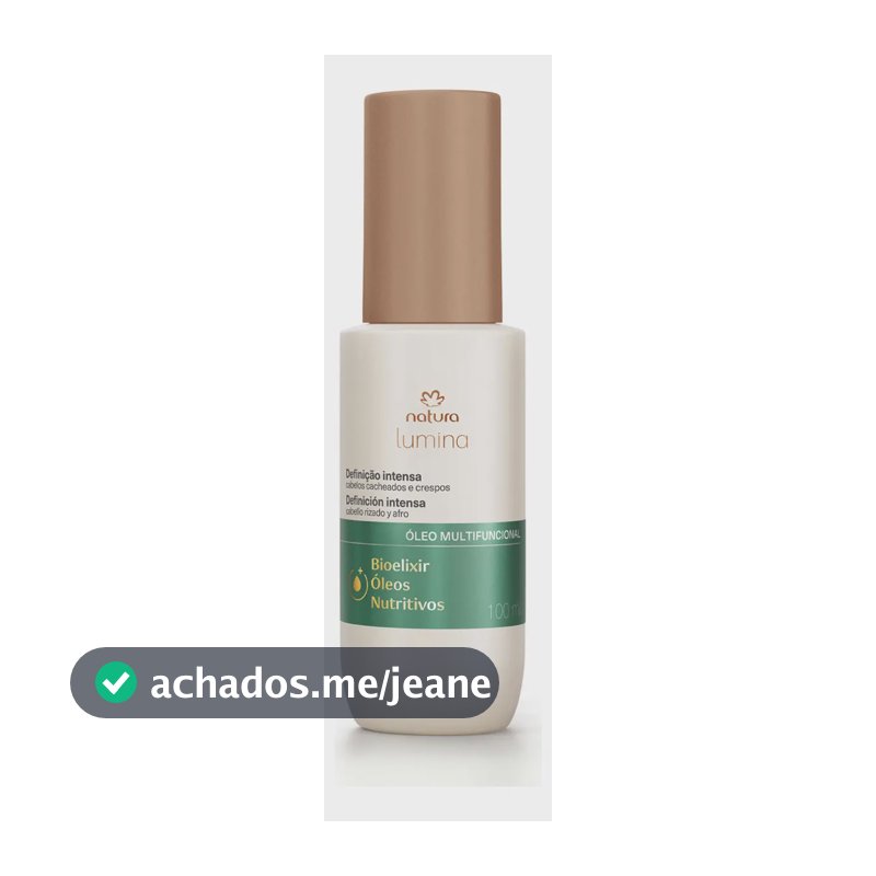 Óleo Multifuncional Cacheados E Crespos Natura Lumina 100ml