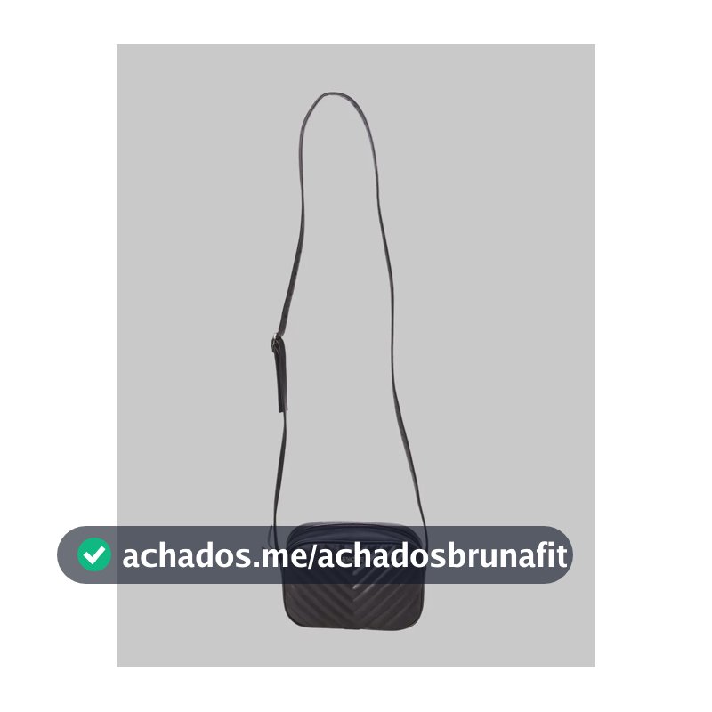 Bolsa Anacapri Tiracolo Detalhe Matelassê Preto Liso Níquel