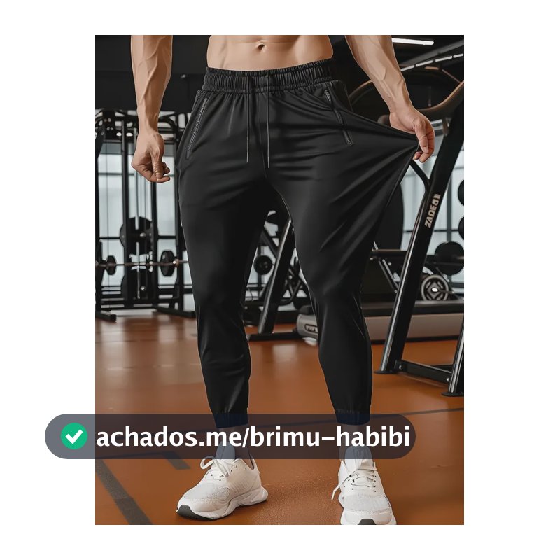 Calça Masculina Tactel Jogger Esportiva Academia Slim Treino Preto Tactel G 40/44