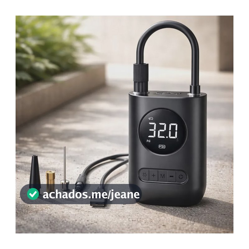 Mini Compressor De Ar Portátil Carro Moto Bicicleta Preto Monofásica