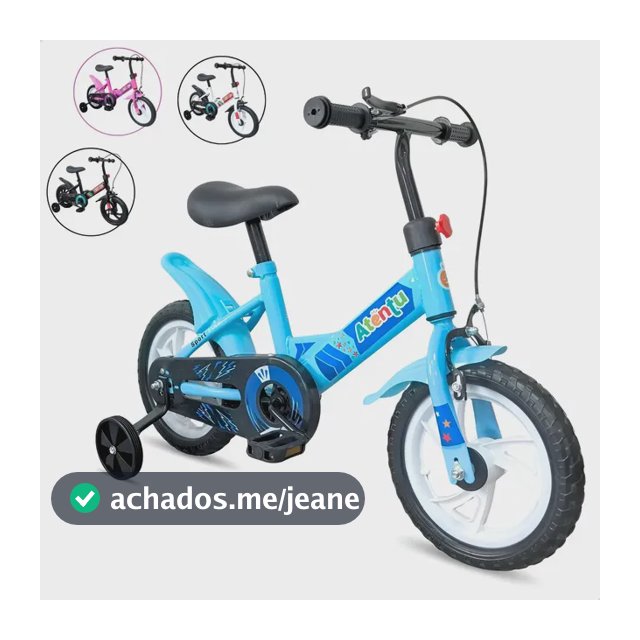 Bicicleta Infantil Aro 12 Com Rodinhas Laterais Equilíbrio Azul S