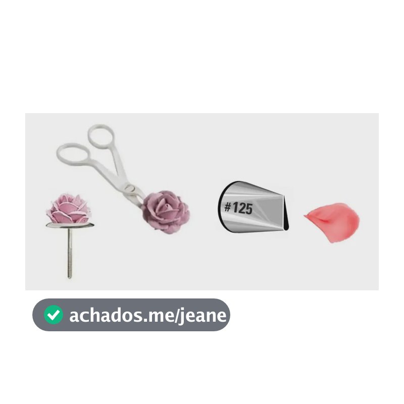 Kit P/ Confeitar Bolos Tesoura P/ Flores + Base + Bico 125