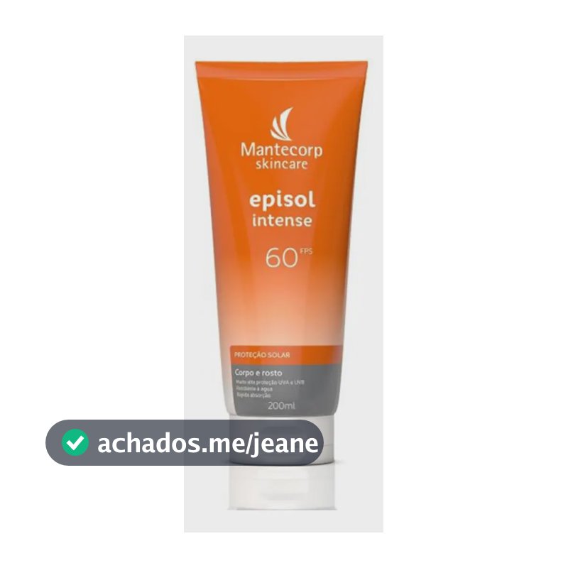Protetor Solar Episol Intense rosto e corpo FPS60 200mL Mantecorp Skincare