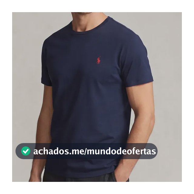 Camiseta Ralph Lauren Básica Masculina Azul Marinho Algodão