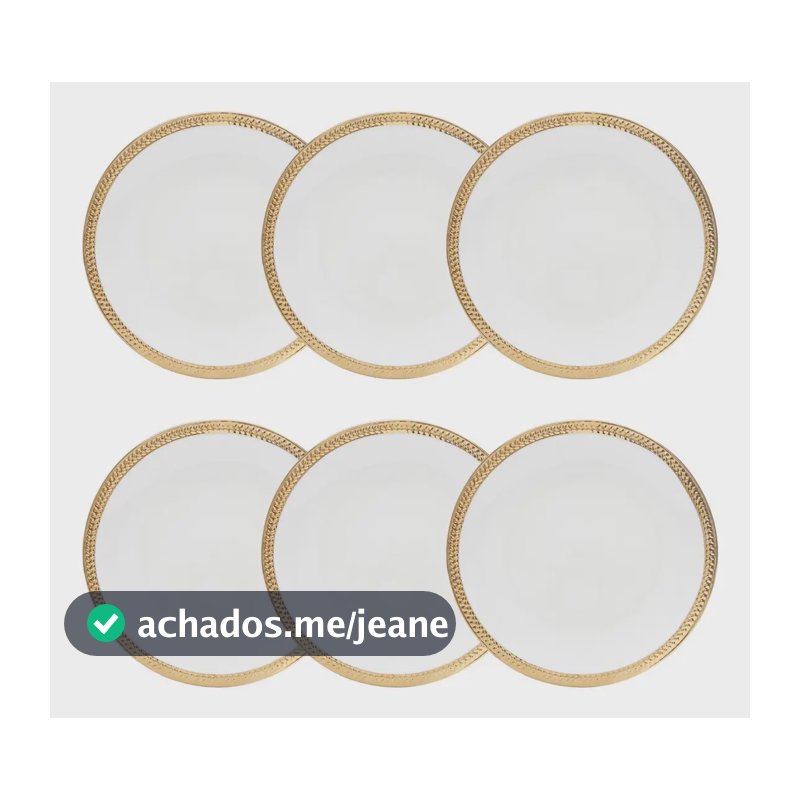 Jogo 6 Pratos 19 Cm Para Sobremesa De Porcelana Paddy Wolff