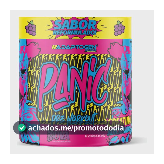 Suplemento Em Pó Adaptogen Science Panic Pré Treino com creatina Pote 300g Sabor Uva
