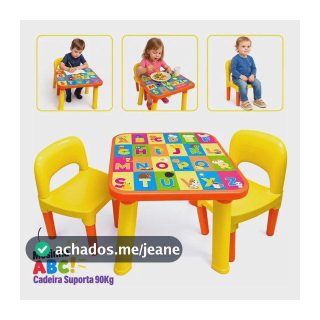 Mesinha Infantil Com 2 Cadeiras Educativa Alfabeto Completo Atacarejo Kids