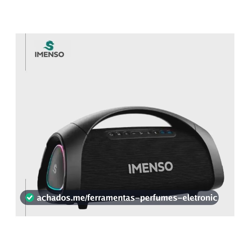 Caixa De Som Imenso X73 200w Rms 30000mah Rgb Ipx6 C/ 2 Mic Cor Preto