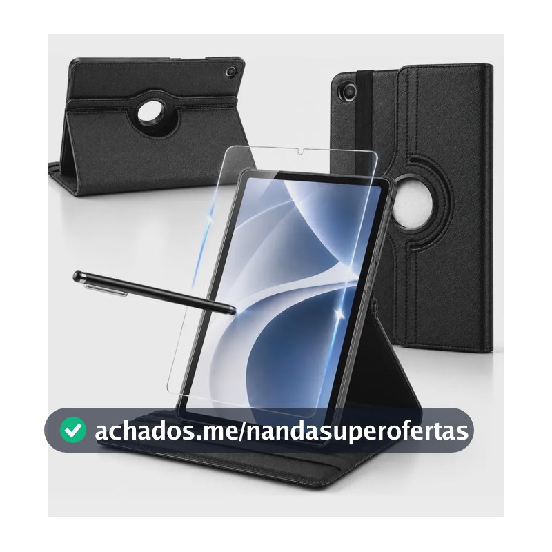 Kit Capa Para Tablet Samsung Galaxy Tab A11+ Plus + Pelicula Preto