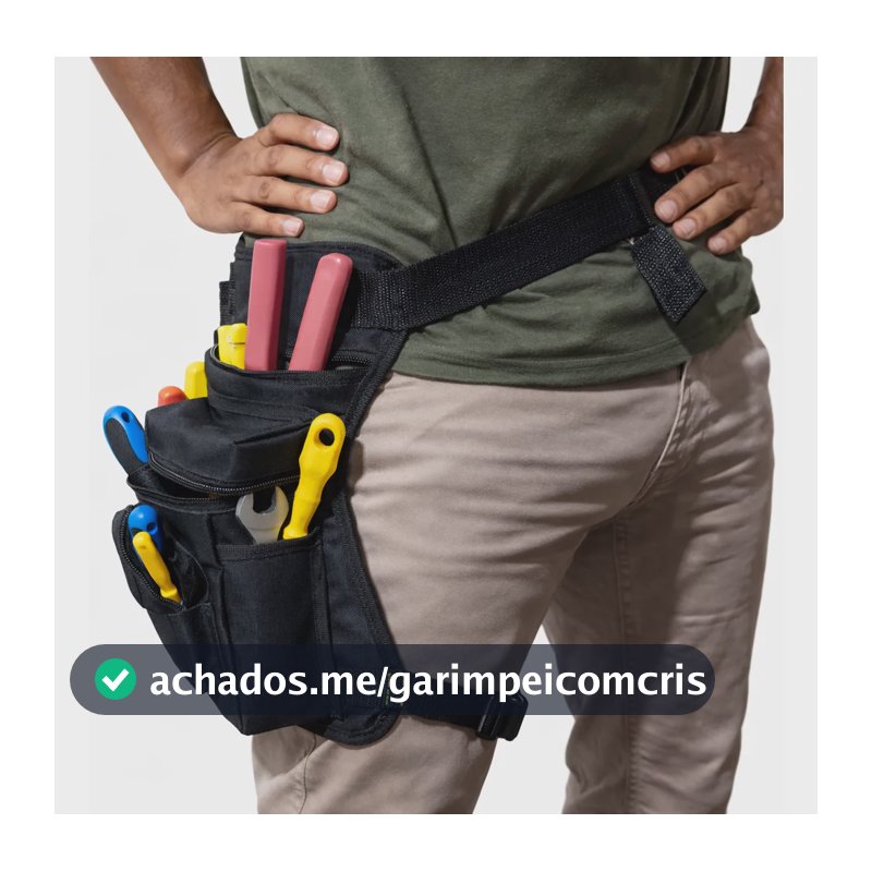 Pochete Cartucheira De Perna Para Ferramentas Solze Preto Preto