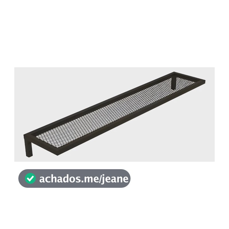 Prateleira Estilo Industrial Em Tela 1 Metro Moderno Cor Preto