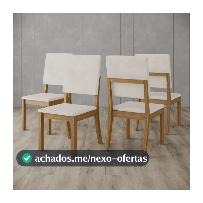 Kit 4 Cadeiras Milla Nature