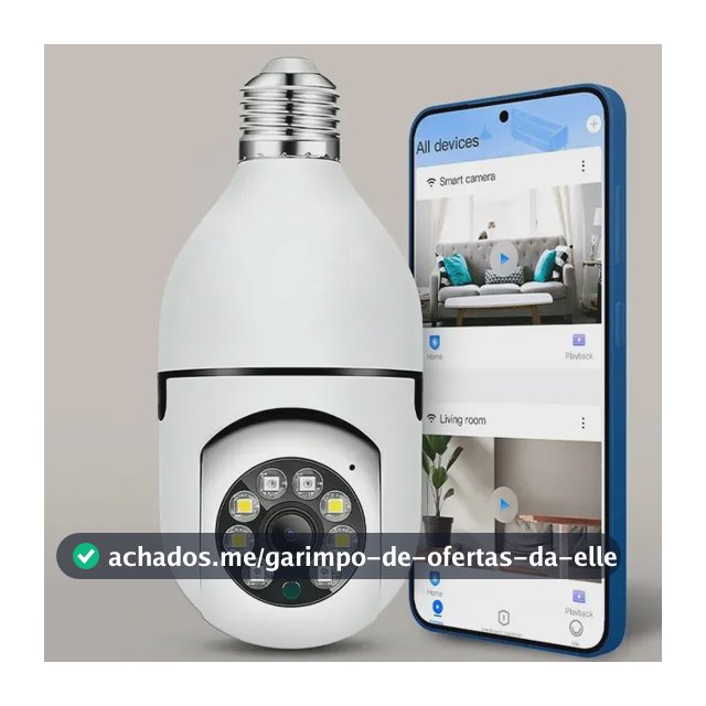 Câmera Lâmpada IP Wi-Fi Raytechno Full HD 1080p com Visão Noturna e Sensor de Movimento