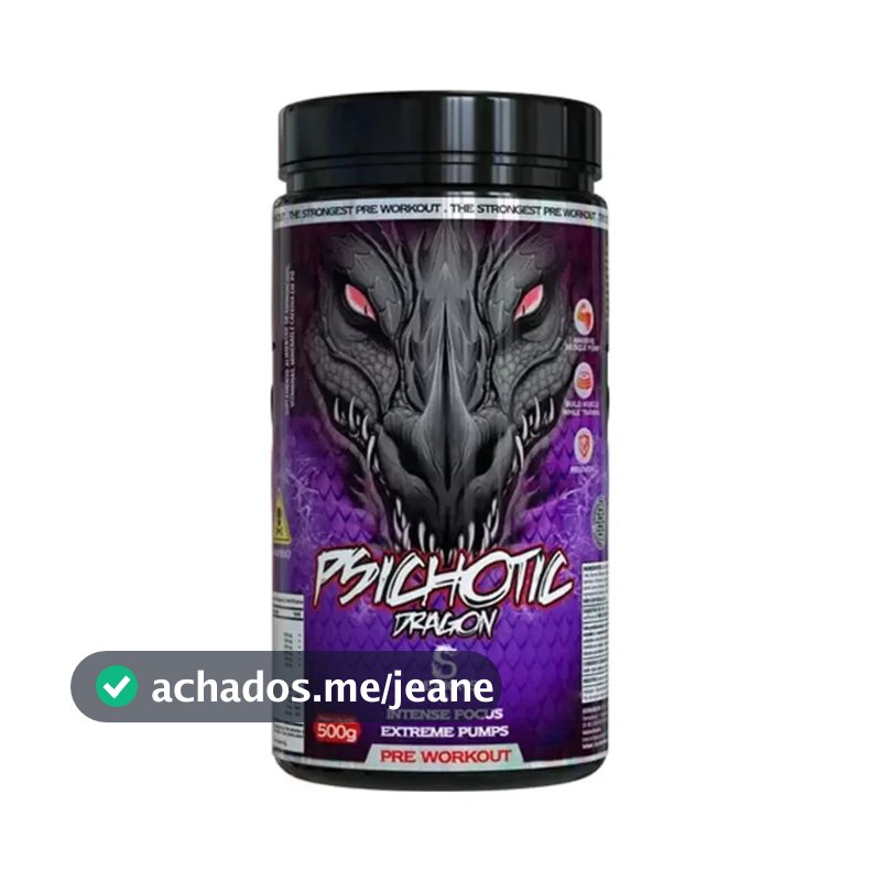 Demons Lab Psichotic Dragon Suplemento Carboidratos Sabor Maçã Verde 500g