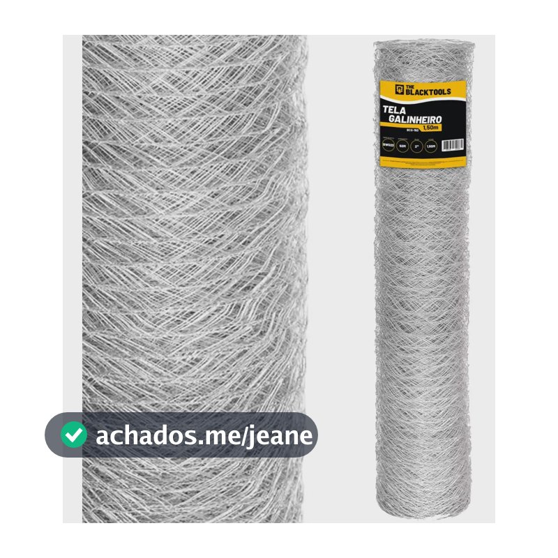 Tela Galinheiro Galvanizada Fio Bwg23 1,50x50metros galinha