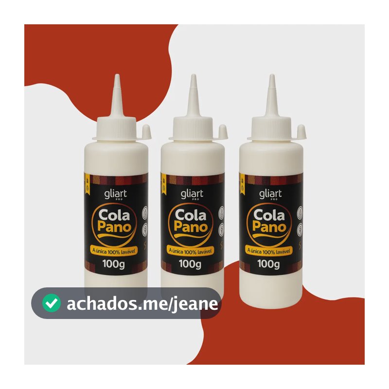 Kit 3 Cola Pano Tecido 100g Gliart Uso Artesanato E Costura Cor Branco