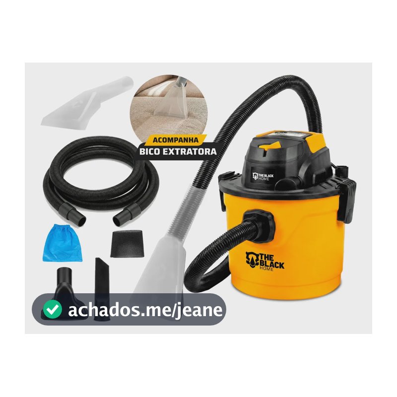 Aspirador De Pó Com Bico Extratora E Bocal Sopro Compacto 10 Litros Amarelo/preto Tbap100 The Black Tools
