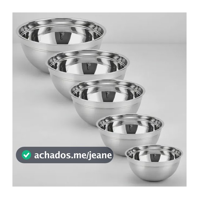 Kit Com 5 Tigelas Bowls Em Aço Inox De Excelente Qualidade