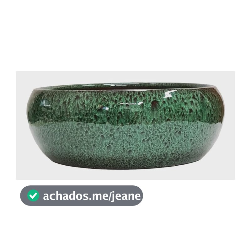 Bacia Esmaltada A: 9cm L: 24cm Verde C/ Efeito Ce9144m