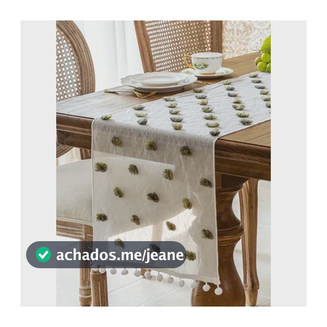 Trilho De Mesa Tule Com Pompons 120x35 Cm Verde Pompom