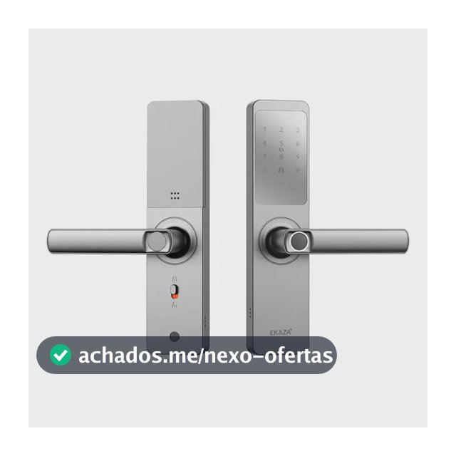 Fechadura Digital Inteligente Biometria Lyra Wifi Ekaza Alumínio Prateado