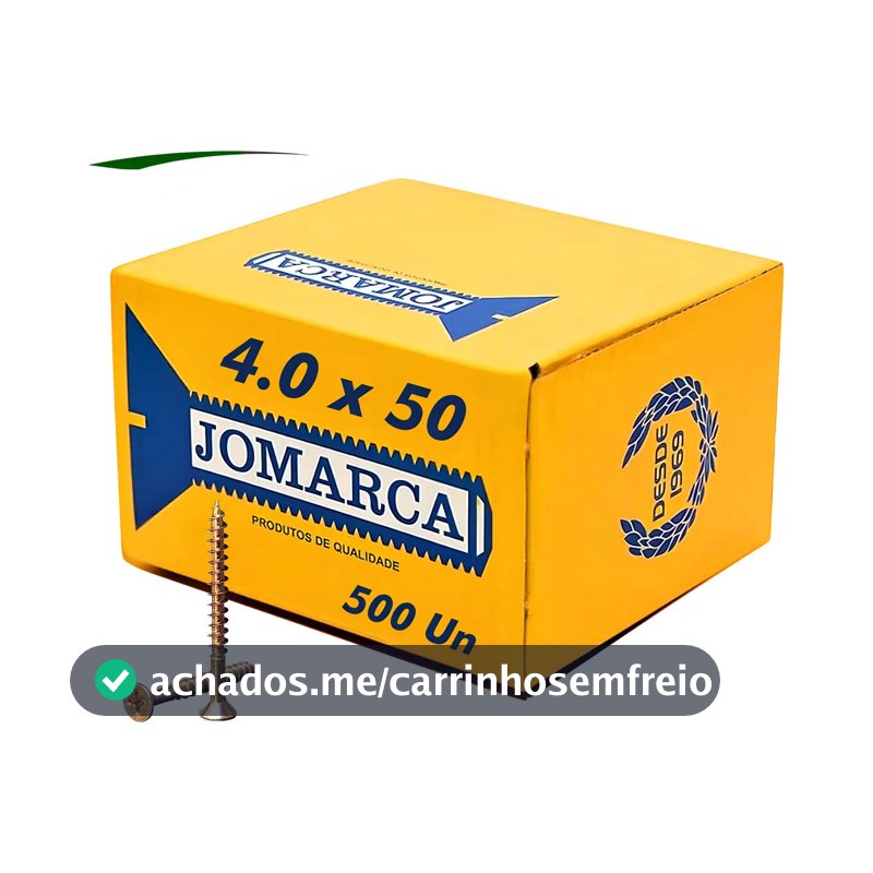 Parafuso Madeira Philips 4,0 x 50 Cabeça Chata Bicromatizado Caixa 500 Unidades Jomarca
