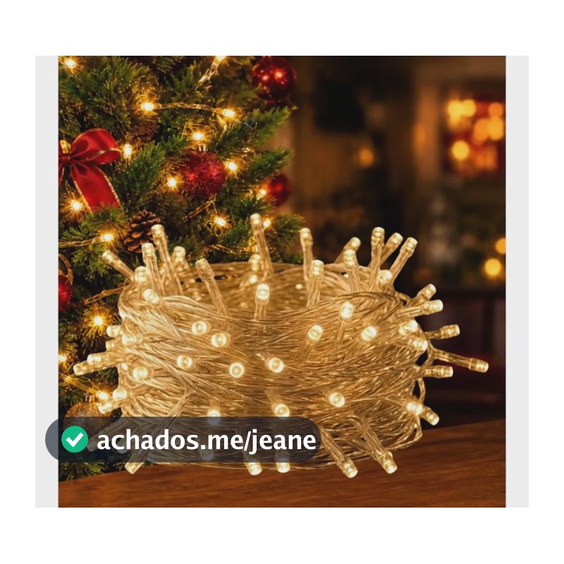 Pisca Pisca 10 Metros Cordão 100 Leds Várias Cores 8 Funções Branco Quente 127v