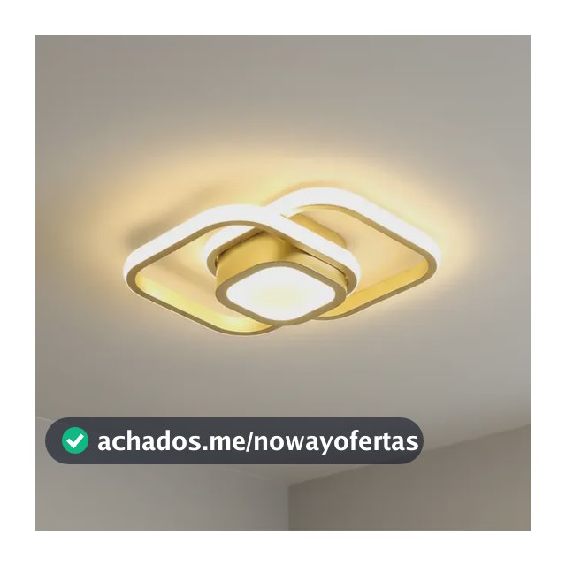 Luminária De Teto Moderna,plafon Sobrepor Lustre Led 3 Em 1 127/220v Dourado