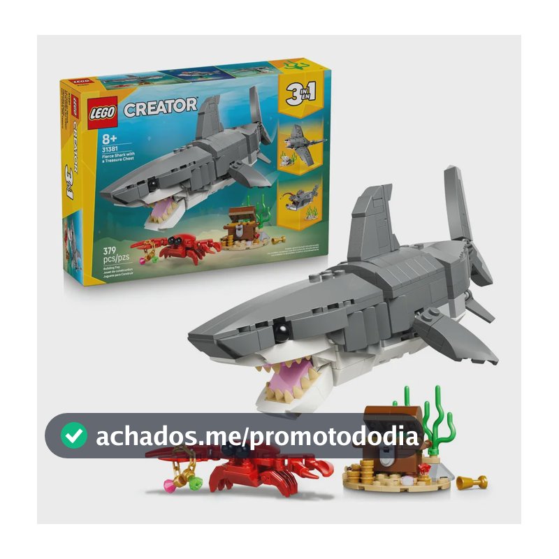 Lego® Creator: Tubarão feroz com baú de tesouro 31381