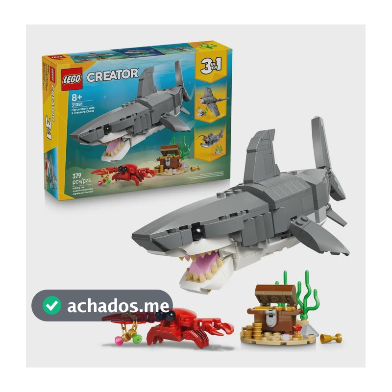 Lego® Creator: Tubarão feroz com baú de tesouro 31381