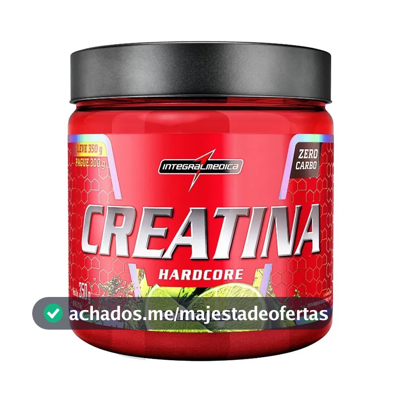Creatina Integralmédica Monohidratada Hardcore em pó sabor Limão x 350g