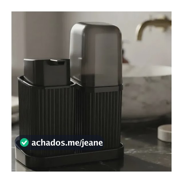 Kit Banheiro 2 Peças Preto Com Porta Escova E Dispenser Para Sabonete Líquido