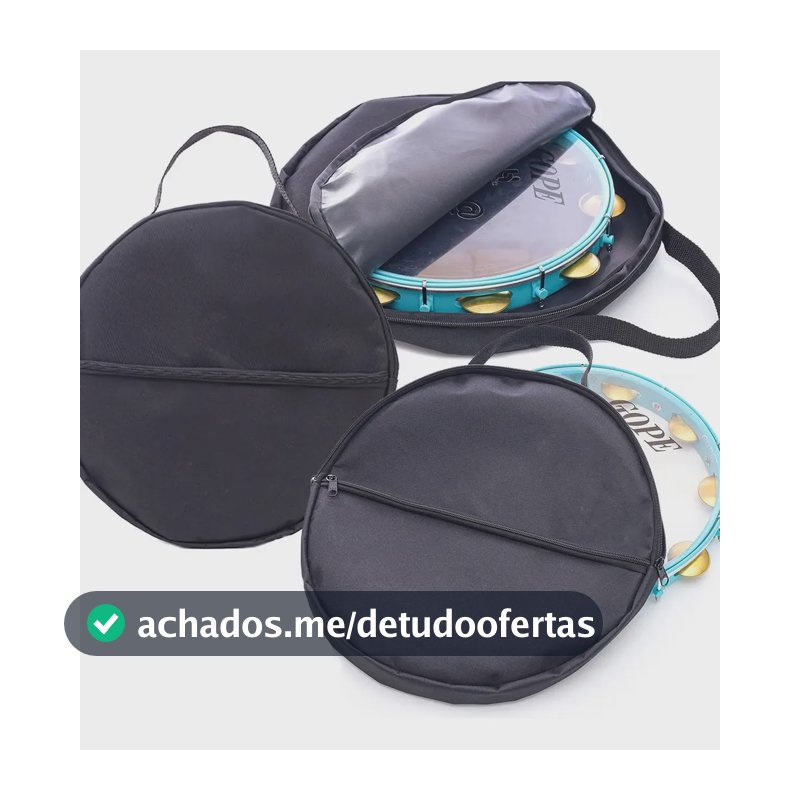 Case Slim Pandeiro 12/13 Sem Espuma Impermeável Preto
